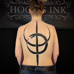  Voorbeeld van een Blackwork tattoo