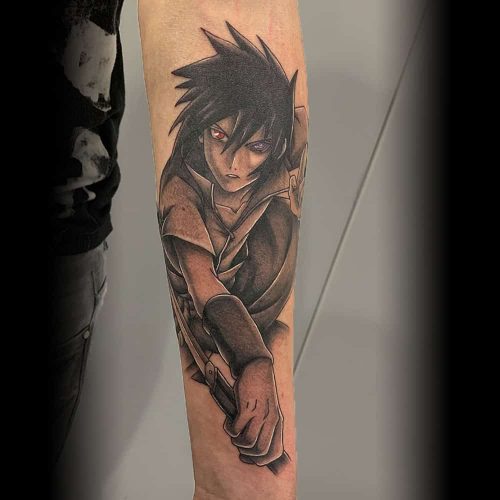 Naruto anime tattoo Uchiha Sasuke