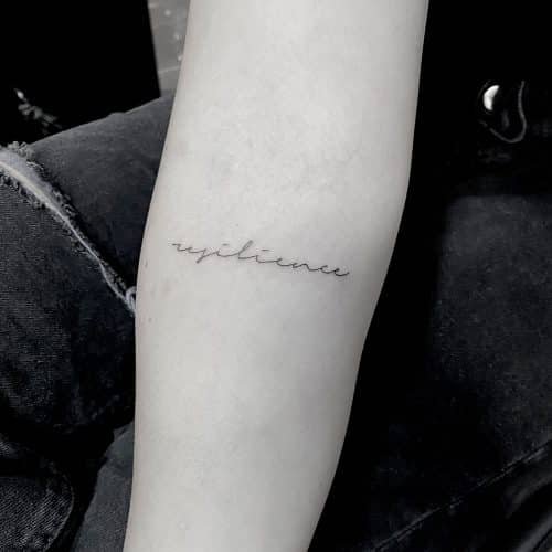 Fineline tattoo lettering Danique