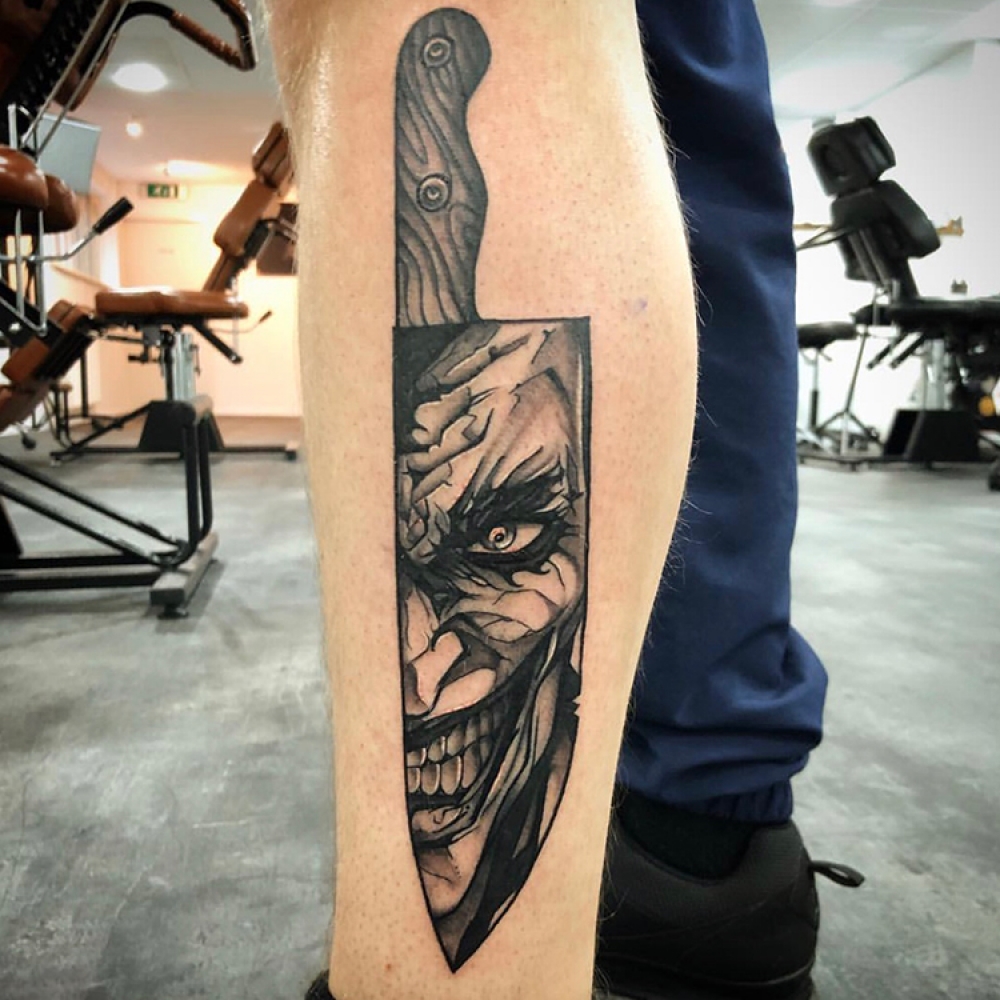 The Joker van Batman in mes tattoo