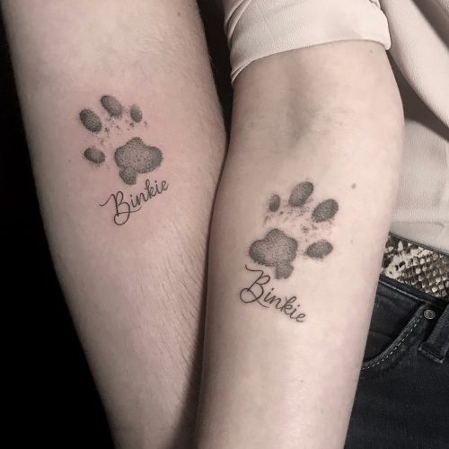 Kattenpootje Binkie overleden kat aandenken tattoo