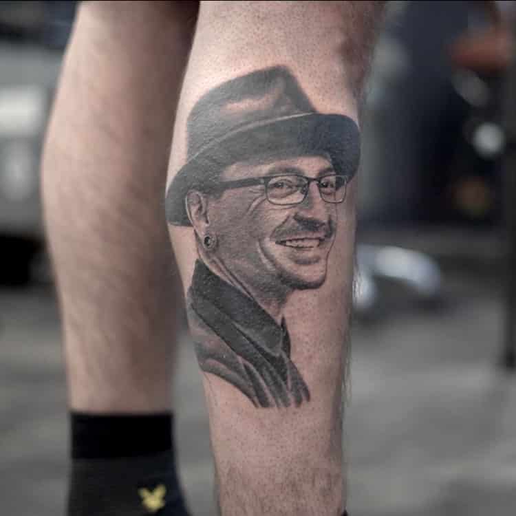 Portret tattoo Chester Bennington Linkin Park Remko