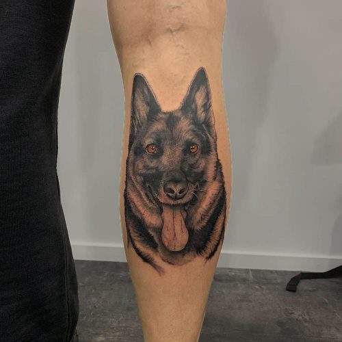 Portret tattoo van hond huisdier tattoo