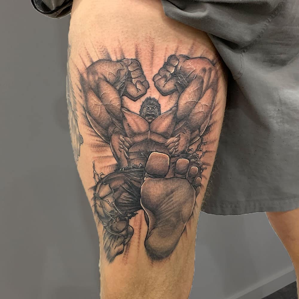 Hulk smash tattoo