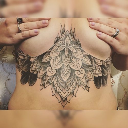 Underboob mandala tattoo