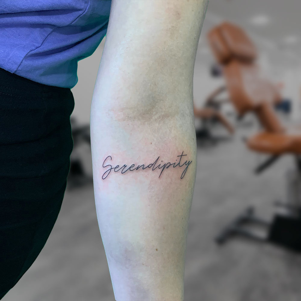 Serendipity fineline tattoo Wessel