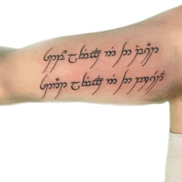 Lord of the rings tekst tattoo Wessel