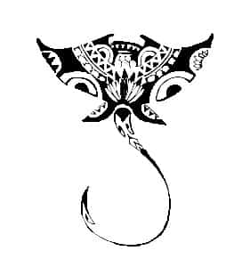 Polynesische tattoo pijlstaartrog symbool