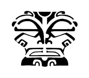 Polynesische tattoo tiki symbool