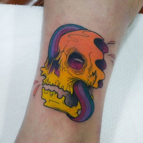 Full color skull tattoo