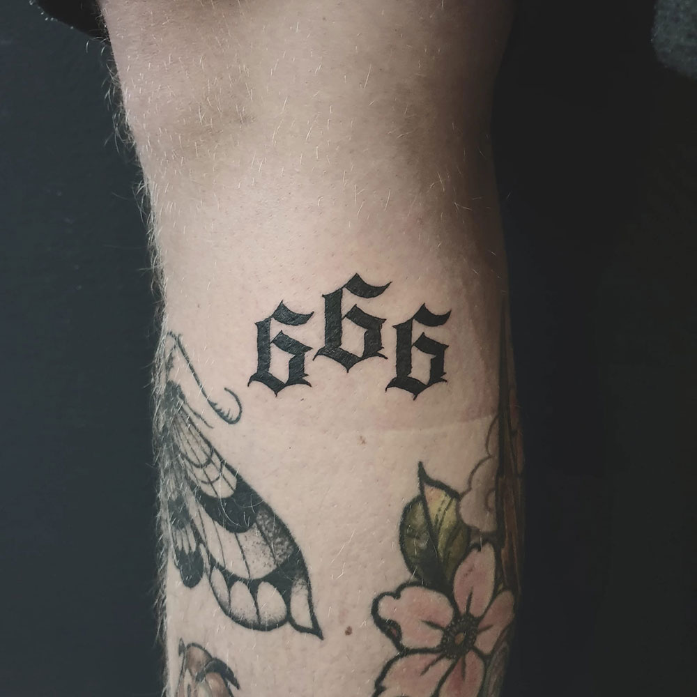 666 blackwork tattoo Sem