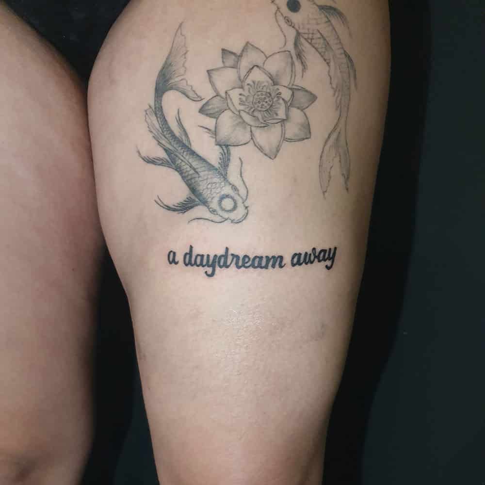 A daydream away lettering tattoo Sem