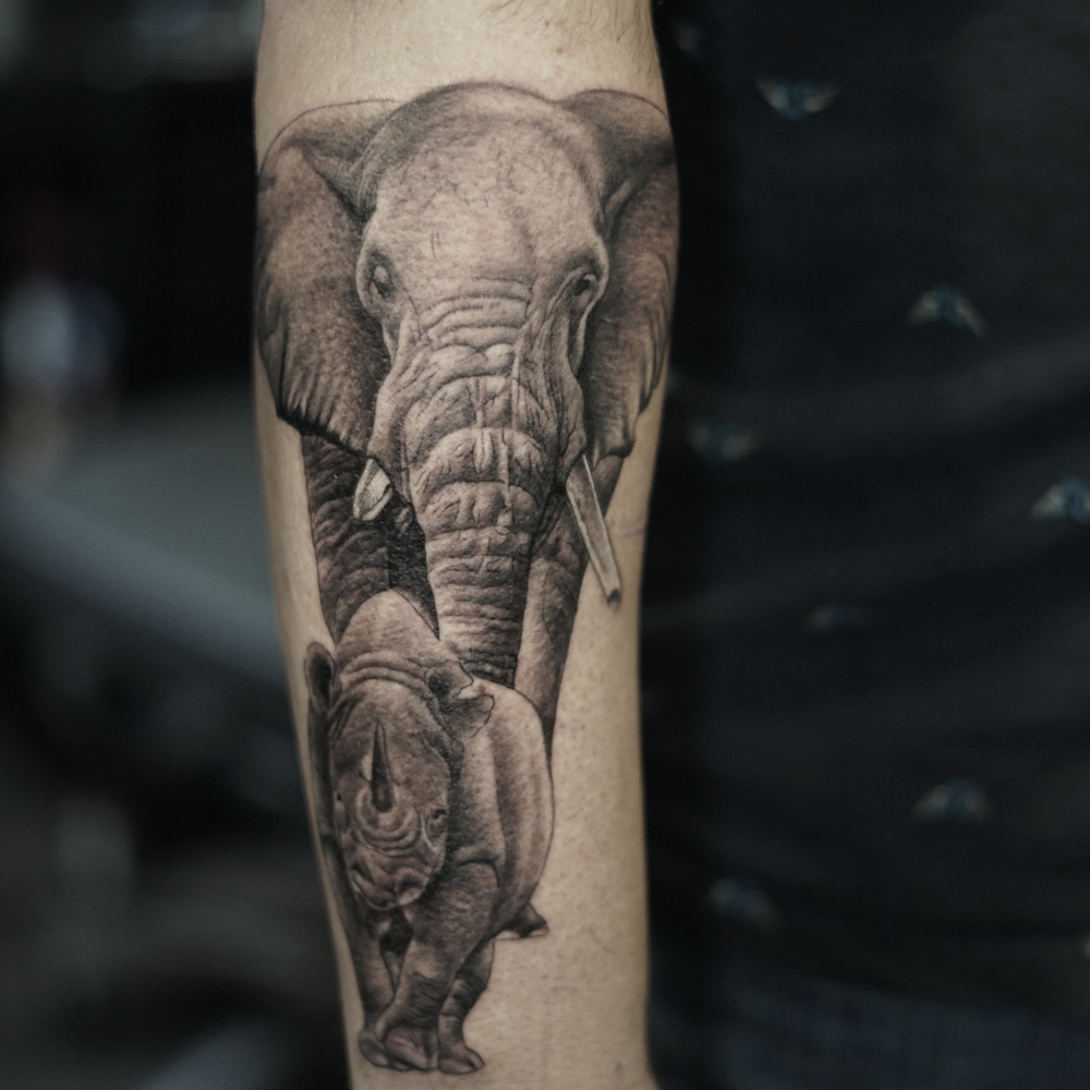 elephant tattoo olifant tatoeage