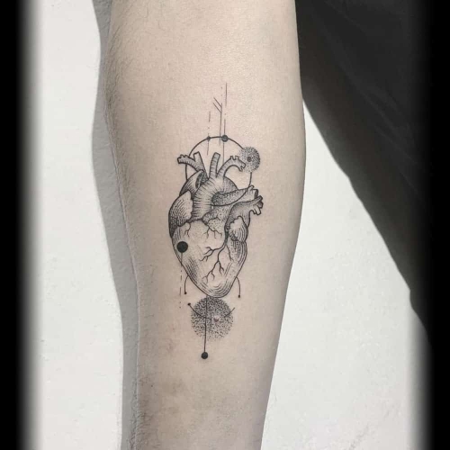 Fineline hart tattoo Fernando