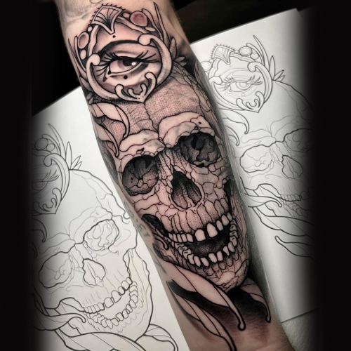 skull tattoo schedel tatoeage