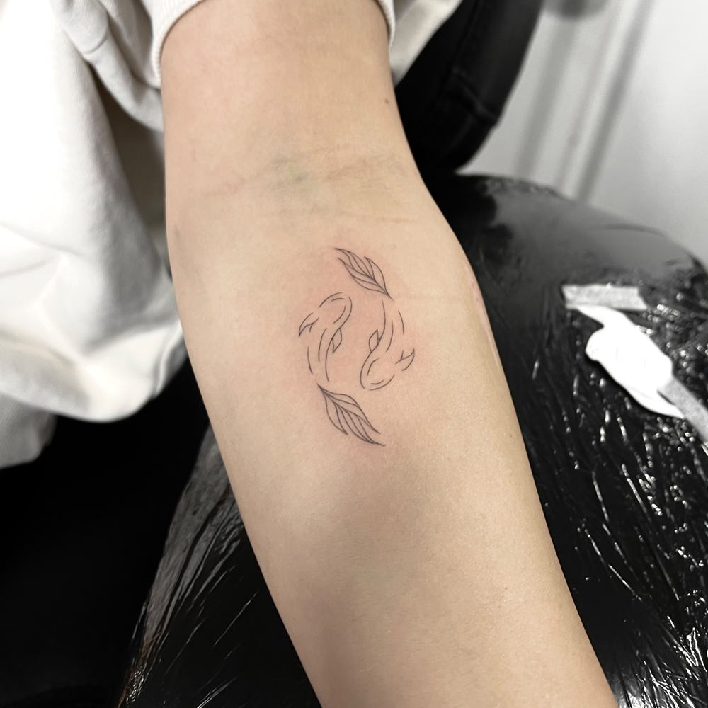 Vissen tatoeage fineline