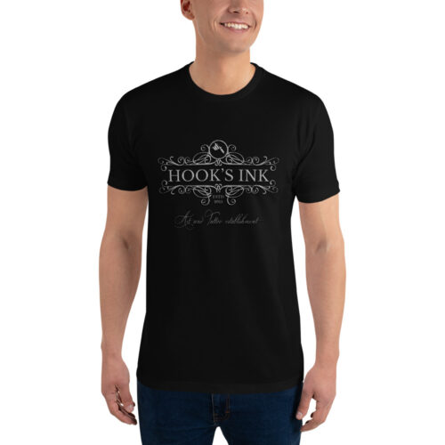 fitted shirt met hook's ink logo zwart hooks ink shirt
