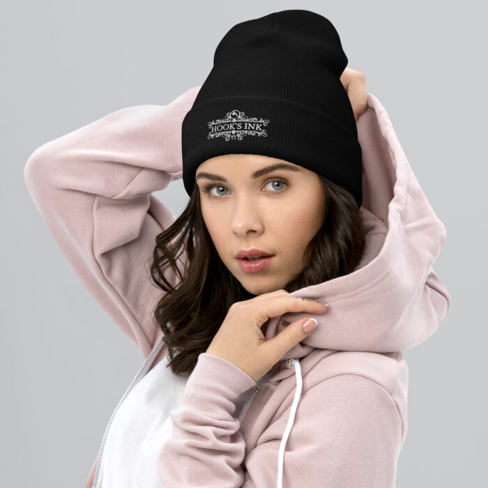 Cuffed Beanie White logo embroided